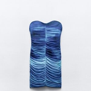 Zara short printed tulle dress